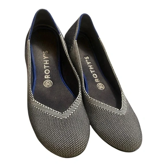Rothy's The Flat Cloud Grey Birdseye Round Toe Ballet Size 8 - Picture 6 of 10